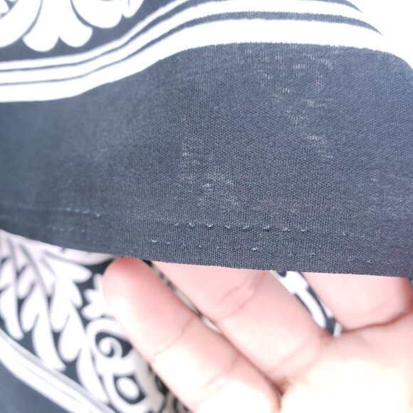 Nf Black and White Floral Geometric Pattern Moo Moo Kaftan Relaxed Maxi Dress - Picture 13 of 16